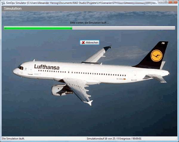 Laufende Simulation in Simops